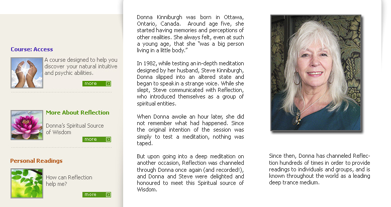 Donna Kinniburgh, Rainbow Lady, Reflection, spiritual source of wisdom, deep trance, Steve Kinniburgh